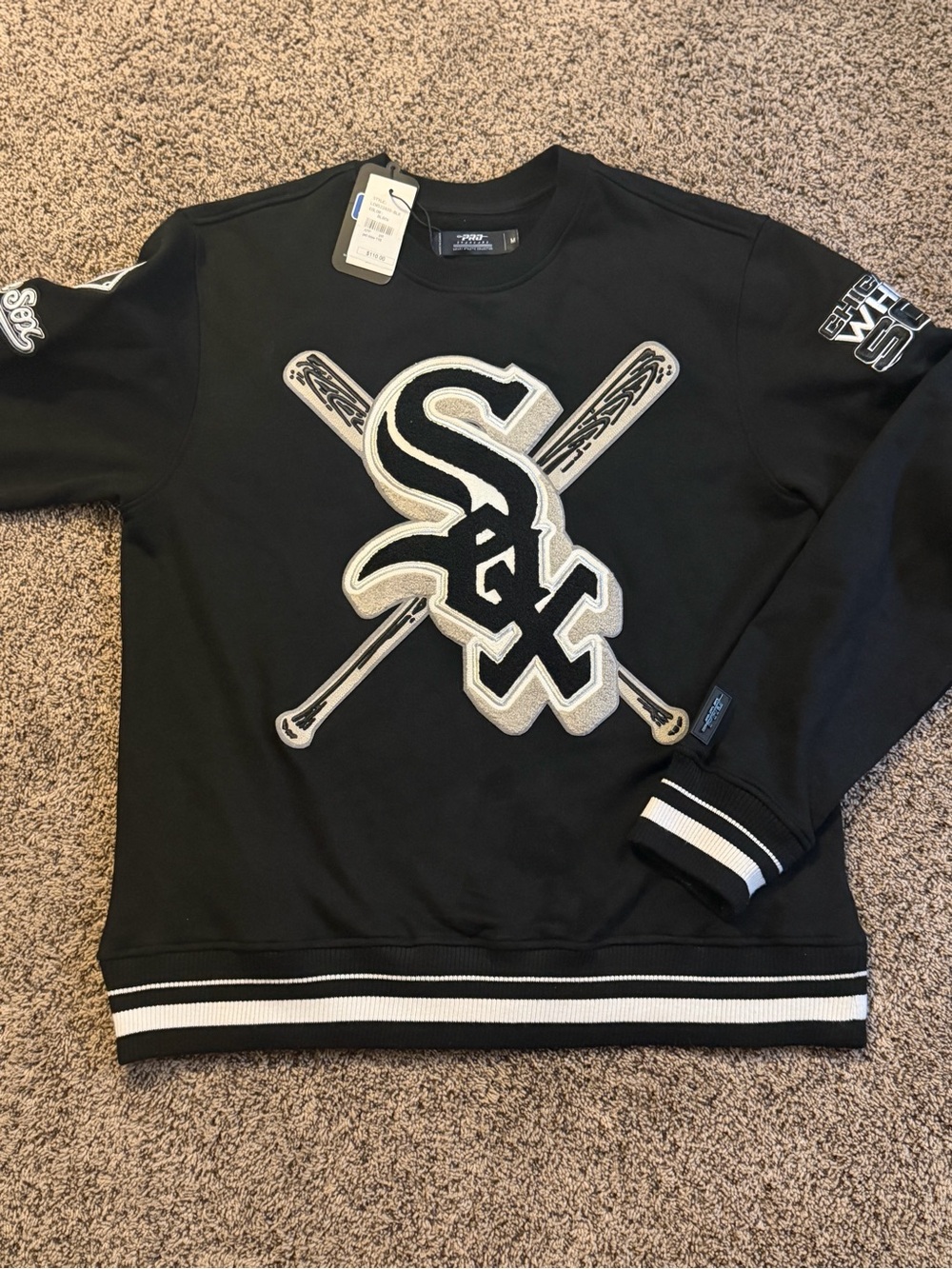 Nike Black & White Sox Crossed Bats Crewneck
